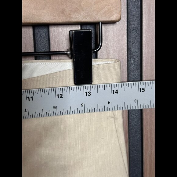 Jil Sander Trousers 34/US 28 Womens Beige Linen Wool Oatmeal Stretch Dress Pants - Picture 3 of 8